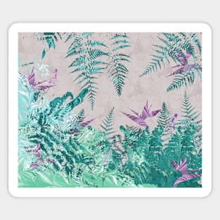 Ferns and Parrot Flowers Sticker